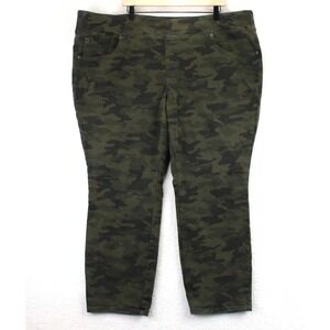 Belle Kim Gravel Camo Cargo Pants Women's Size 28W Olive Green‎